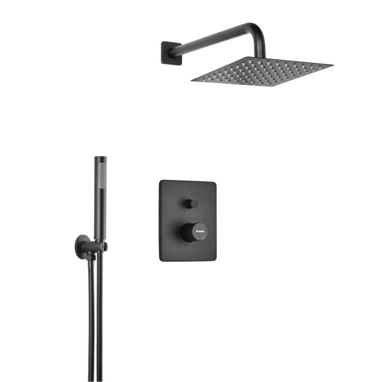Lounge Ducha Embutir C/ Lluvia Y Ducha Manual Negro