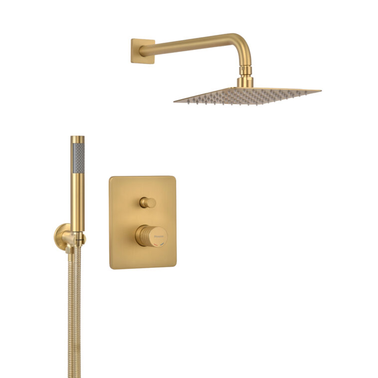 Lounge Art Ducha Embutir C/ Lluvia Y Ducha Manual Oro Mate