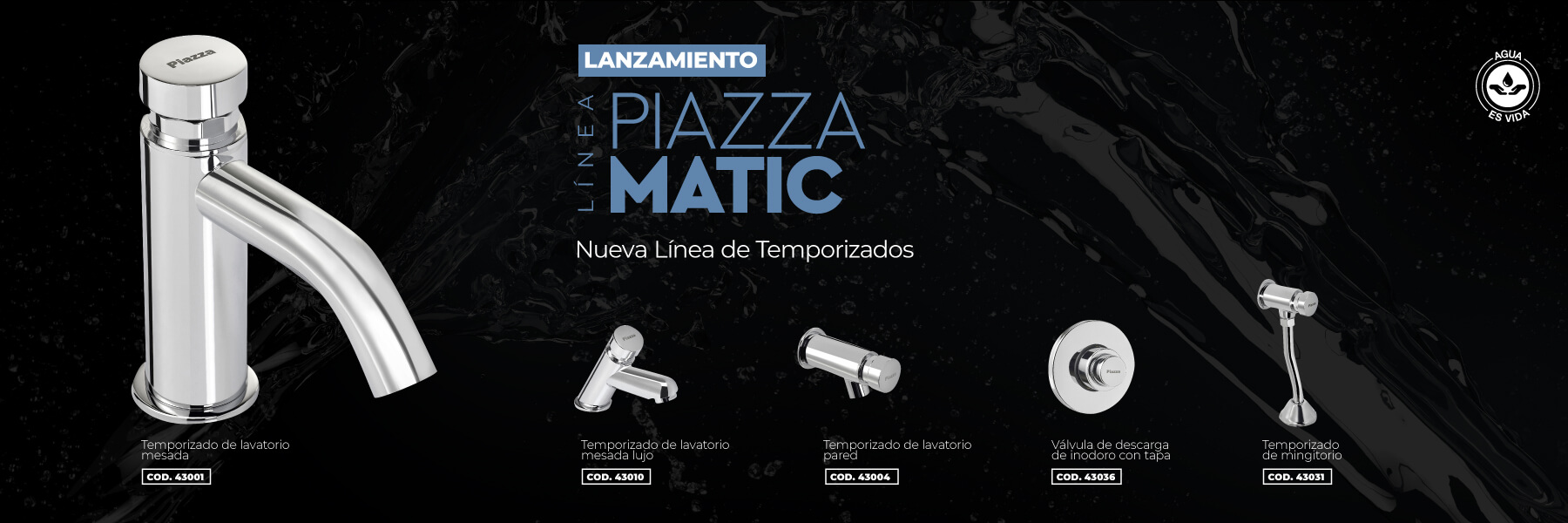Nuevos Temporizadores - Piazza Matic - Grifería Piazza