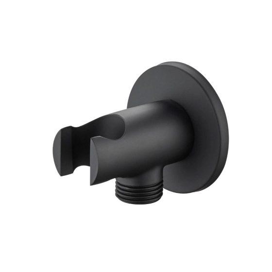 Soporte C/ Toma De Agua Para Duchador De Mano Negro