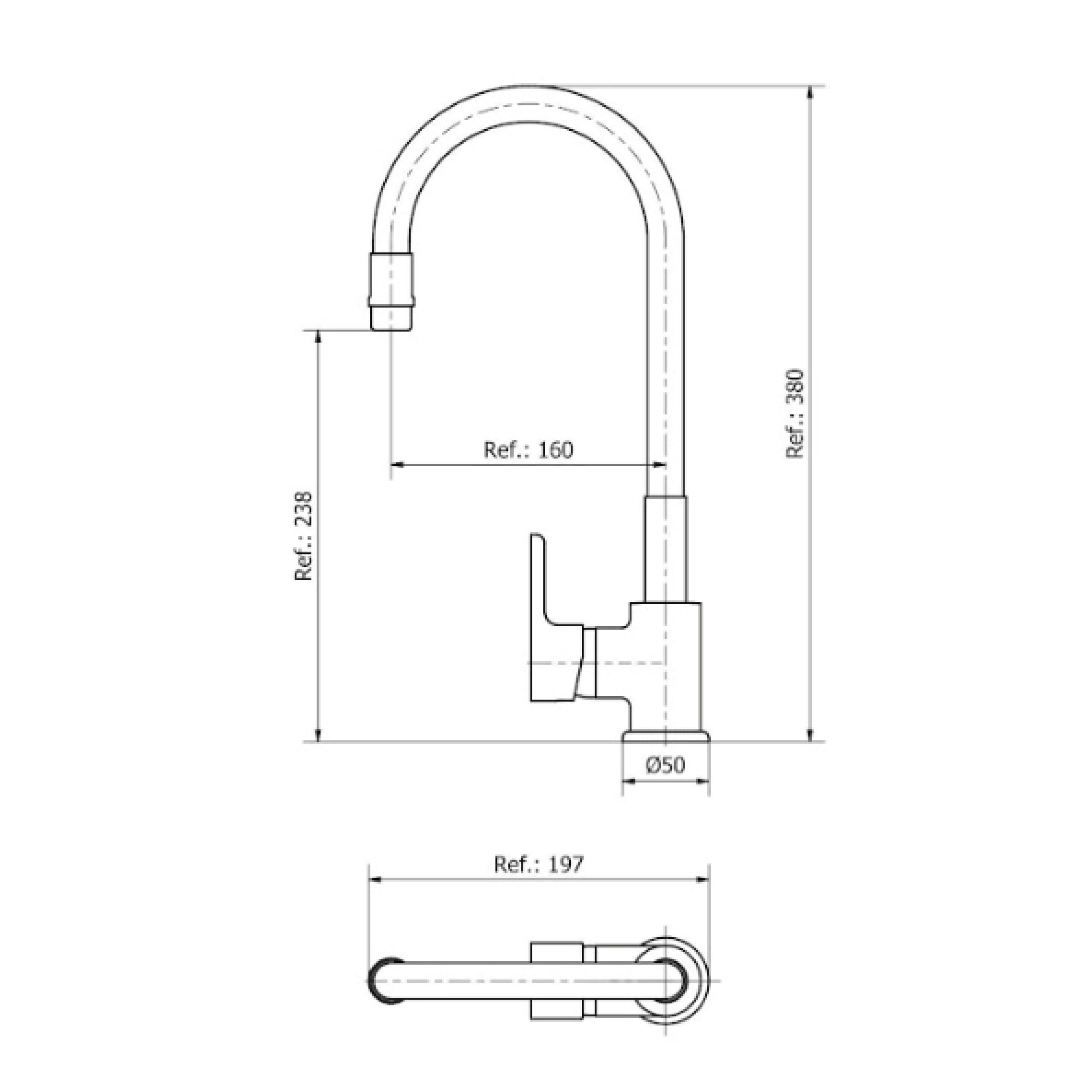 Emblem Cocina Mesada Pico Flexible Negro - Imagen 2