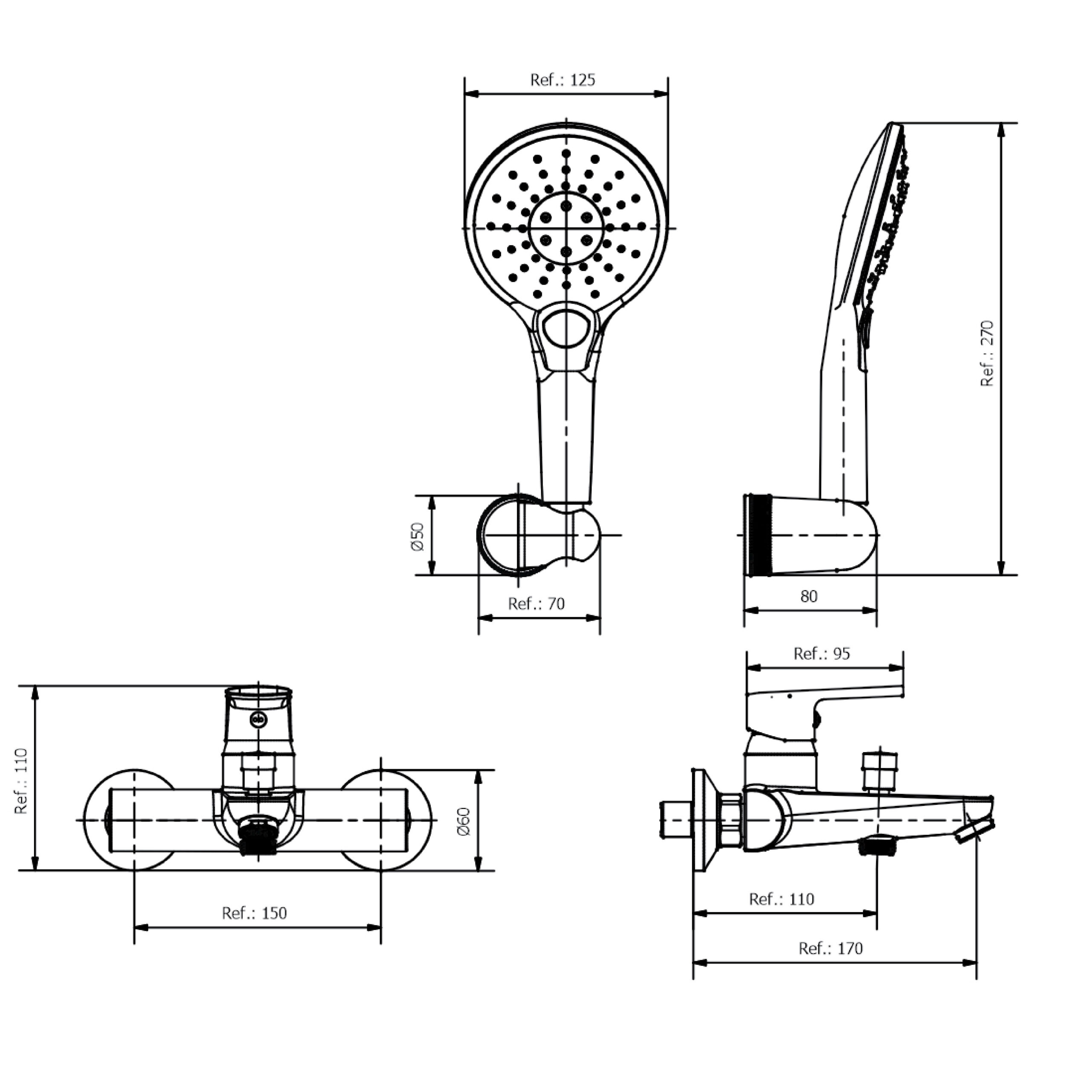 Oggi Bañera Exterior C/ Transf. Y Duchador De Mano - Imagen 2