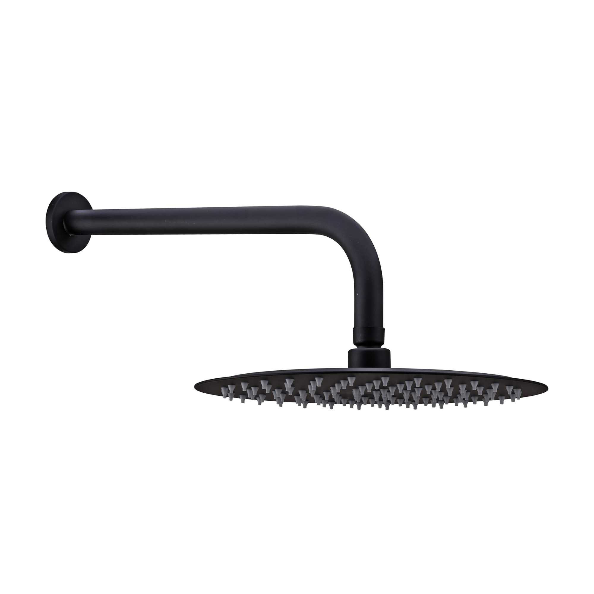 Ducha Redonda Slim 250 Mm Negro (Incluye Brazo Y Roseta)