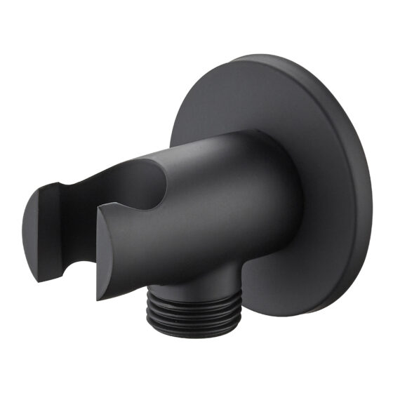 Soporte C/ Toma De Agua Para Duchador De Mano Negro