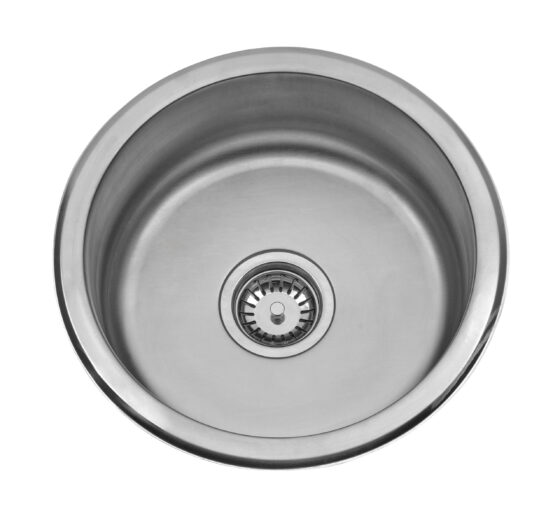 KITCHEN PILETA DE COCINA REDONDA 420x420x150 mm CON BORDE PERIMETRAL INOX 304